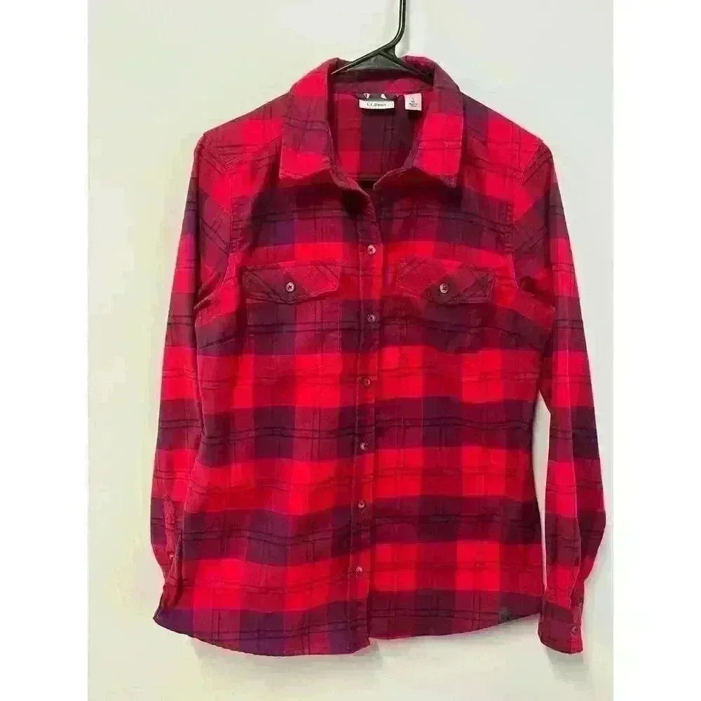 L.L. Bean Ladies  Whisper Lodge Flannel Size Small